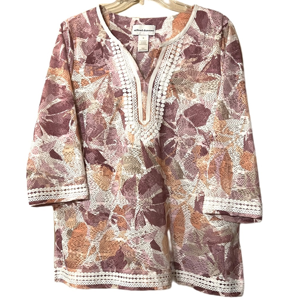 Alfred Dunner Women's Top 3/4 sleeve Size M